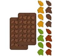 2 Pcs Brown Gummy Molds,Maple Leaf Silicone for Chocolate Candy Cavity Non-Stick Hard Tack Molds Mold for Fondant Biscuits Cookie Wax Melts,Making Supplies