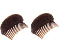 2 Pcs Brown Soft Sponge Foam Hair Base Inserts Bump Up Hair Pads Hair Styling Clip Hair Comb Braid Tool Hair Styling Accessories Stick Bun Maker Braid Tool Women Lady Girls Hair Accessories