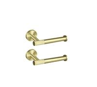 2 PCS Brushed Stainless Steel Towel Rack & Toilet Paper Holder Set - Wall-Mounted Bathroom & Kitchen Hooks for Robes, Towels, and Paper - Durable, Stylish Design