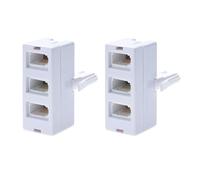 2 Pcs BT Telephone Socket Line 3 Way Splitter, Cable UK Adapter Landline Port Converter Extender for FAX, Universal Female Jacks to BS6312 431A Male Plug, Modem, Corded & Cordless Phones White