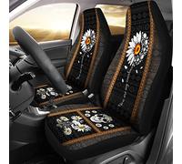 2 Pcs Bucket Seats Covers Breathable Front Seats Cushion Cover Soft Car Seat Cover Universal Fit Suv Mpv Car Daisy Skull You Are My Sunshine Boho Pattern