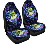 2 Pcs Bucket Seats Covers Dirty-Proof Car Seat Cover Soft Car Seat Protector Universal Fit Car Sedan Truck I Love Frogs