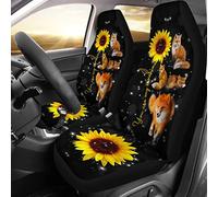 2 Pcs Bucket Seats Covers Dirty-Proof Front Seats Cushion Cover Machine Washable Car Seat Cover Universal Fit Truck Car Suv Funny Red Fox You Are My Sunshine Sunflower