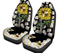 2 Pcs Bucket Seats Covers Fashion Front Seats Cushion Cover Dirty-Proof Car Seat Protector Universal Fit Suv Car Mpv Bee Blessed To Be Called