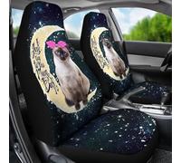 2 Pcs Bucket Seats Covers Machine Washable Car Seat Cover Dirty-Proof Car Seat Protector Universal Fit Mpv Car Truck Siamese Cat I Love You To The Moon And Back