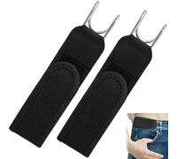 2 PCS Buckleless Elastic Belt, Metal Hook Elastic Belt | Adjustable Tactical Women Belts, Stretch Waistband for Slightly Loose Trousers, Commuting, Outdoor, Travel