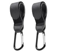 2 pcs Buggy Clips, Non-Slip PU Leather Pram Hook, Universal Pram Hooks Pram Clips, for Buggy Pram Rocker Stroller Pushchair Rollator Universal Accessories Baby Travel Essentials