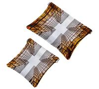 2 PCS Building Pocket Cosmetic Bag, Self-Closing Shrapnel Makeup Pouch, Portable No Zipper Mini Travel Make Up Bag for Headphones Coin Lipstick Cosmetics Earphones Jewelry Organizer