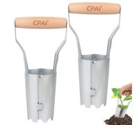 2 Pcs Bulb Planter, Garden Dibber for Planting Bulbs, Long Handled Bulb Planter Tool with Drill Bit, Two Piece Seed Sower and Transplanter