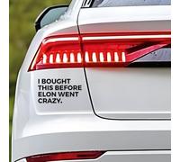 2 Pcs Bumper Car Sticker - I Bought This Before Elon Went Crazy, Lettering Car Sticker Waterproof,Sun-Resistant and Heat-Resistant, Funny Decal Accessories for Car Window and Door