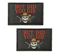 2 PCS But Did You Die Morale Patch Tactical Embroidered Badge Hook and Loop Emblem Fastener Patches for Clothes Backpack Jacket Jeans Vest Hat Armband Pants Bag Biker Uniforms Pouch