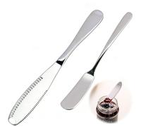 2 Pcs Butter Knife Spreader 3 In 1 Butter Spreading Tool, 2Styles with and Without Holes Spreaders Knives for Butter Cheese Jam, Cold Butter Curler, Kitchen Gadgets for Bread, Toast, Kitchen Daily Use
