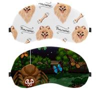2 PCS Butterflies and Spiders at Night Eye Mask, Sleep Mask for Side Sleeper, Soft Sleeping Eye Mask for Women Men, Complete Light Blocking, Zero Pressure Night Blindfold