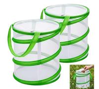 2 Pcs Butterfly Net, Insect Lore Butterfly Garden Enclosure, Stick Insect Starter Kit with Live Caterpillars, Butterflys Catching Cages for Observation and Collection