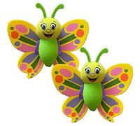 2 Pcs Butterfly Shape Car Antenna Toppers - Anti-collision Doll Decoration Balls