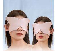 2 Pcs Butterfly Silk Sleep Mask, Luxury Mulberry Silk Light Blocking Eye Mask with Adjustable Elastic Band, Soft Eye Band for Sleeping, Ideal for Women and Men, Night, Travel, Meditation (Pink)