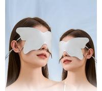 2 Pcs Butterfly Silk Sleep Mask, Luxury Mulberry Silk Light Blocking Eye Mask with Adjustable Elastic Band, Soft Eye Band for Sleeping, Ideal for Women and Men, Night, Travel, Meditation (Silver)