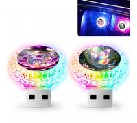 2 Pcs Butterfly USB LED Car Interior Atmosphere Lamp, Portable Multi-Color Mini LED Night Light Auto Lighting, Universal Vehicle Interior Decor Car Accessories Butterflies Gifts for Women Men