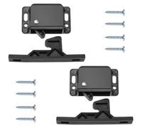 2 PCS Cabinet Door Latch with 8 Screws RV Drawer Latches, Push-to-Close Grabber Catches Concealed Push-to-Close Latch for Camper Trailer Motor Home Kitchen Black