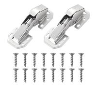 2 Pcs Cabinet Hinges 90 Degree, Soft Close Wardrobe Doors Hinges with Screws, Mute Cupboard Hinges for Kitchen Wardrobe Bookcases Bathroom Cabinet Door