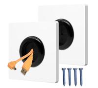 2 Pcs Cable Entry Cover, Cable Wall Cover, Cable Pass Through Flexible Rubber Wall Grommets Insert Blank Wire Hole Cover, Wall Cable Cover, for Covering Outlets and Tidying Cords, 35 mm Aperture White