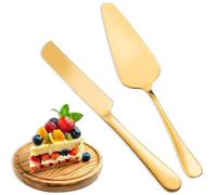2 PCS Cake Cutter Slicer,Cake Slicer Server Wedding Cake Knife Set,Cake Knife and Server Set for Kitchen Daily Weddings,Pizza Pie Slice Desserts Serving Spatula Pastry Cutter Cake Server Set