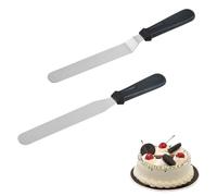 2 Pcs Cake Decorating Spatula Stainless Steel Blade with Plastic Handle Angled Spatula Set Professional Baking Tool for Icing Pastry and Cream Spreading