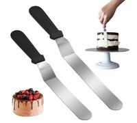 2 PCS Cake Palette Knife, Stainless Steel Pallet Knife for Cakes Decorating, Cake Decorating Icing Spatula with 15cm and 20cm Stainless Steel Blades for Cakes Pastry and Baking