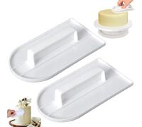2 Pcs Cake Smoother and Polisher Set, Professional Fondant & Icing Smoothing Tool with Flat Edge, Durable Plastic Sugarcraft Tool for Home Baking, Cake Shops and Candy Making