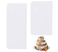 2 PCS Cake Smoother Scraper Set, Cakes Edge Scraper Tools, Professional Cake Decorating Supplies, Durable Plastic Pastry Scrapers for Baking, Icing, Fondant Smoothing
