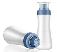 2 Pcs Cake Syrup Dispenser, 350ml/12oz Sauce Bottles Graduated Plastic Squeeze Bottle with Sealing Lid Reusable Baking Tools for Honey Ketchup BBQ Salad Dressing Blue