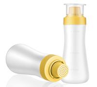 2 Pcs Cake Syrup Dispenser, 350ml/12oz Sauce Bottles Graduated Plastic Squeeze Bottle with Sealing Lid Reusable Baking Tools for Honey Ketchup BBQ Salad Dressing White Yellow