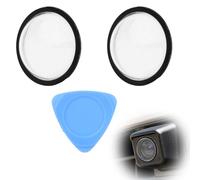 2 Pcs Camera Lens Protector Guard Kit, Front Bumper Camera Lens PC Protective Cover with Crowbar & Double-Sided Tape for Tesla 2025 Cybertruck Model Y Juniper Model S