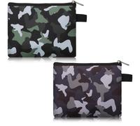 2 Pcs Camo Small Coin Purse Cash Change Wallet Key Holder Money Pouch for Men Women (Classic Color)