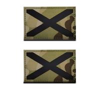 2 Pcs Camo UK Great Britain Scotland Scottish Patch Hook and Loop IR Laser Cut Glow in Dark Safety National Emblem Patch for Jersey Team Work Clothes Backpack Caps Travel Biker