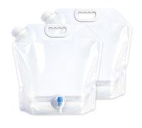 2 Pcs Camping Water Containers 10L Portable Water Storage Bags Collapsible Water Container with Tap, Car Water Carrier Container, Outdoor Folding Water Bags for Sport Camping Hiking Picnic BBQ (White)