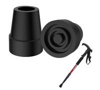 2 Pcs Cane Tips,Walking Stick Rubber Ferrules Ends,Heavy Duty Rubber Replacement Cane Tip,Non-Slip Stable Replacement Cane Tip,Crutch Rubber Feet for Elderly Crutches Adult Hiking Crutches Walking
