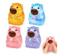 2 PCS Capybara Squishy, Glitter Squishy Animals for Relax, Blue, Pink, Purple, Orange Random Colors, Capybara Squishy, Portable Desk Decor for Focus and Relaxation
