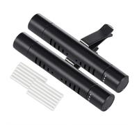 2 Pcs Car Air Freshener Diffuser Vent Clips with 12 Unscented Refill Sticks, Cylindrical Car Air Freshener for Cars, Office, Kitchen, Bathroom, Pet Houses