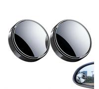 2 Pcs Car Blind Spot Rearview Mirror, 2 Inch Reusable Circular High-Definition Glass Convex 360° Wide-Angle Side Rearview Mirror with Suction Cup for Car Truck SUV