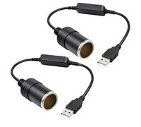 2 Pcs Car Cigarette Lighter,Usb Cigarette Lighter Adapter,Usb To 12v,For EDriving Recorder, Dash Cam, GPS, Car Purifier, E-Dog (10W Max)