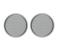 2 Pcs Car Coasters for Audi A1 A3 A4 A5 A6 A7 A8, Round Cup Holder Coaster Center Console Drink Mats Anti-Slip Shockproof Interior Accessories,B/Grey
