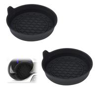 2 Pcs Car Cup Holder Coaster, Car Coasters for Cup Holders, Silicone Car Cup Holder Insert Non-Slip Recessed Car Interior Accessories, Universal Vehicle Cup Holders Car Accessories Car SUV (Black)