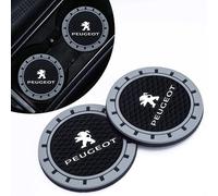 2 pcs Car Cup Holder Coaster for Peugeot 208 2012-2024/Peugeot 308 308 SW 2007-2010, Car Insulation Cup Mats, Waterproof Non-Slip Car Cup Holder Insert with Logo