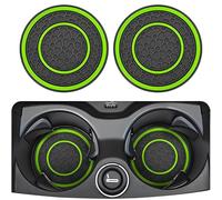 2 Pcs Car Cup Holder Insert, 2.75 Inches Silicon Car Coasters for Cup Holders, Universal Car Cup Holder Mat Car Interior Accessories for Women Men(Green)