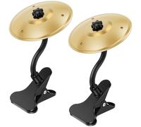 2 Pcs Car cymbal Air Vent, 360 Rotating Mini Cymbal with Heavy Spring Loaded Clamp, Stress Reducer Mini Accessories Cars for Drummer Music Lover Make Your Driving Fun Suitable(golden)