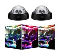 2 PCS Car Disco Ball Atmosphere Lights,USB Mini Disco Ball Lights,Sound Activated Disco Ball Ambient Light for Birthday, Party, Christmas, Car Interior Decoration