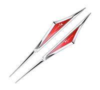 2 pcs Car emblem logo, For DS 9 Stylish side Stickers waterproof decoration Replaceable Emblems flower paper Accessories,E/red silver