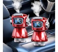 2 Pcs Car Fragrance Diffuser, Smart Car Air Freshener with Auto ON/OFF, Atomized Fragrance Spray, 4 Adjustable Modes, Fast Odor Neutralization, Pure & Safe, Gift for Men (Red,Ocean Breeze)