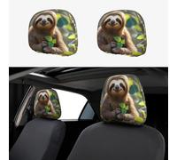 2 PCS Car Headrest Cover Personalize Stretch Breathable Car Seat Headrest Protector Universal Auto Head Rest Covers Auto Accessories Sloth My Spirit Animal Headrest Cover for Cars Sedans Vans Trucks